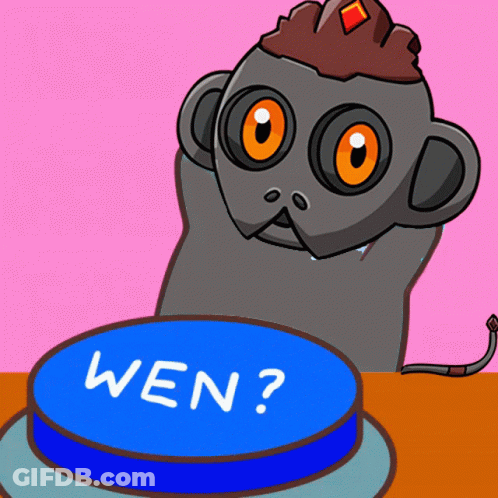 Monkey Pressing Button Saying Wen GIF