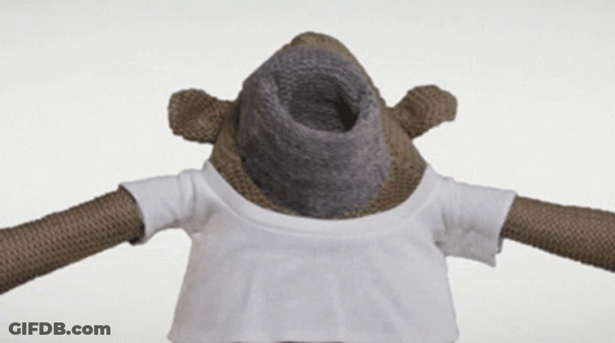 Monkey Puppet Celebrating Turning Round And Round GIF