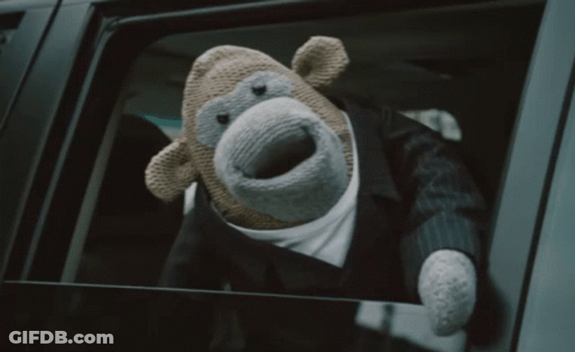 Monkey Puppet Talking Car Window GIF