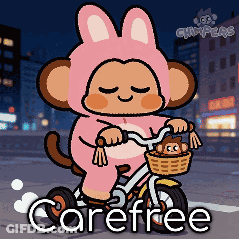 Monkey Riding Bike With Carefree GIF