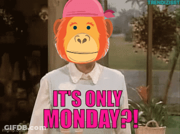 Monkey Saying It's Only Monday In Pink Bandana GIF