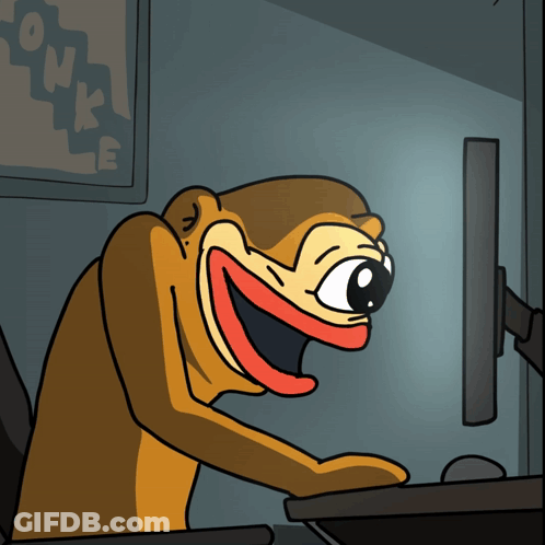 Monkey Sitting At Computer GIF