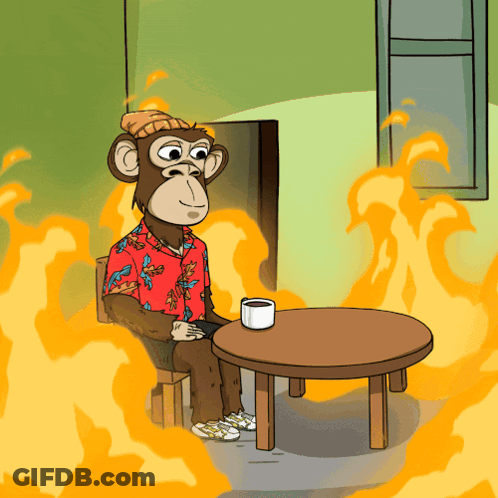 Monkey Sitting At Table With Coffee GIF