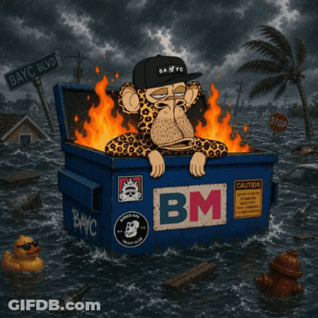 Monkey Sitting In Dumpster Saying BM GIF