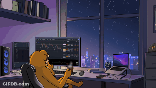 Monkey Sitting In Front Of Computer Screen GIF
