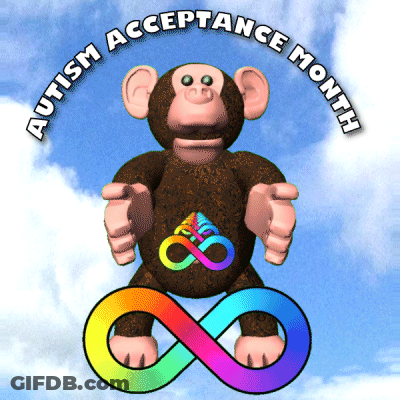 Monkey Sitting On Infinity Symbol GIF