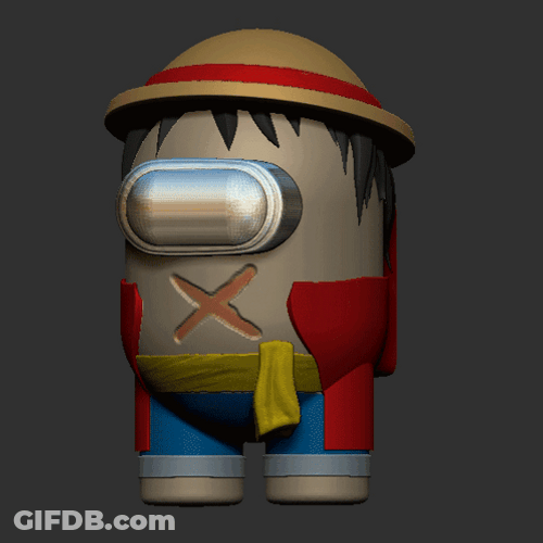 Monkey Spinning Among Us Luffy GIF