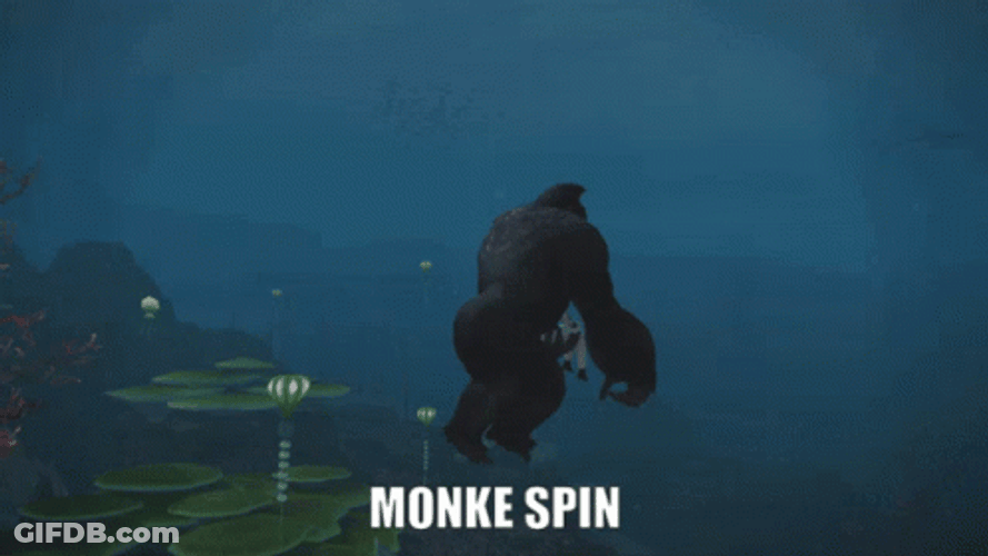Monkey Spinning Man Game GIF