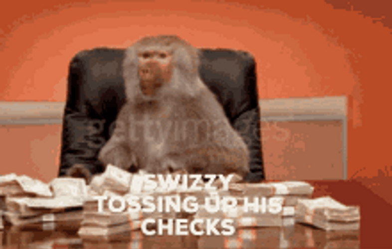 Monkey Throwing Money GIF