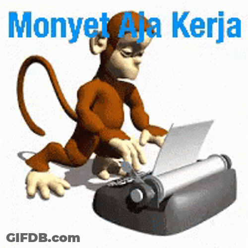 Monkey Typing Fast Animation GIF