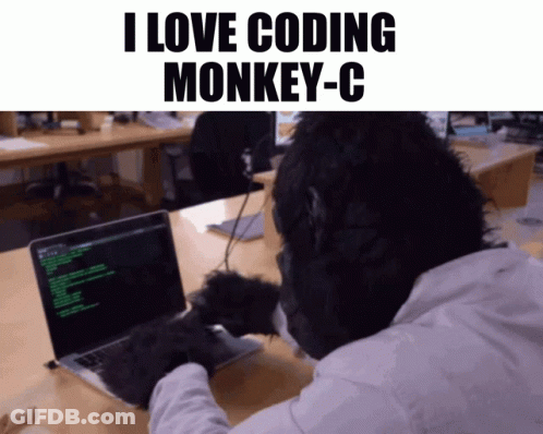 Monkey Typing On Laptop Saying I Love Coding Monkey-C GIF