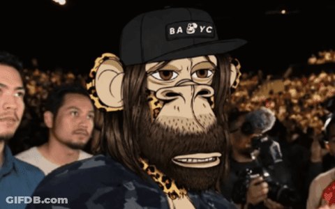 Monkey Wearing Baby YC Hat In Crowd GIF