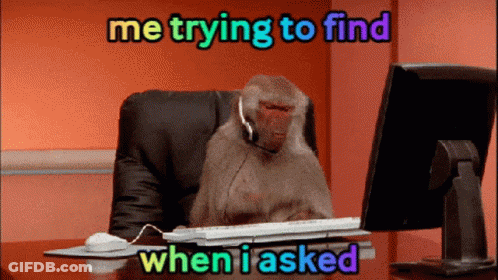Monkey Wearing Headphones At Computer Saying Me Trying To Find GIF