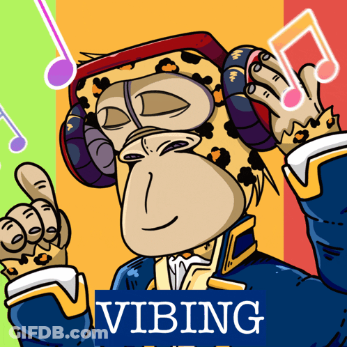 Monkey Wearing Headphones Vibing GIF