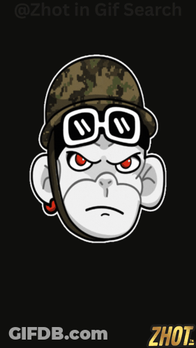 Monkey Wearing Helmet And Goggles With @Zhot GIF