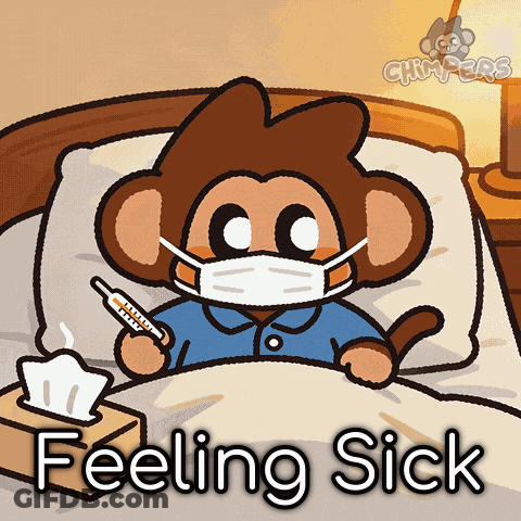 Monkey Wearing Mask Lying In Bed GIF