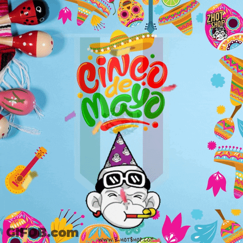 Monkey Wearing Party Hat Cinco De Mayo Poster GIF