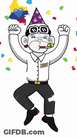 Monkey Wearing Party Hat Vamos Vamos Colombia GIF