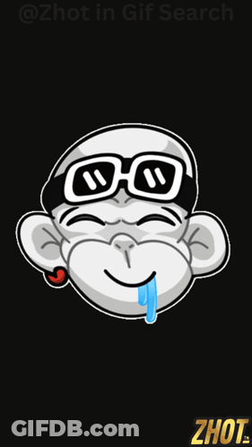 Monkey Wearing Sunglasses And Tongue Out GIF