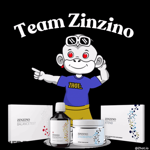 Monkey Wearing Zhot Shirt Pointing Up GIF
