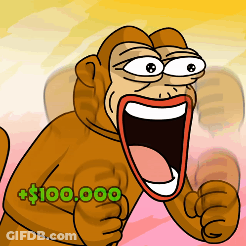 Monkey With $100,000 Sticker GIF