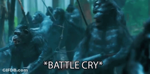 Monkey With Battle Cry GIF