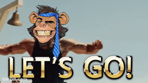 Monkey With Blue Tie Lets Go GIF