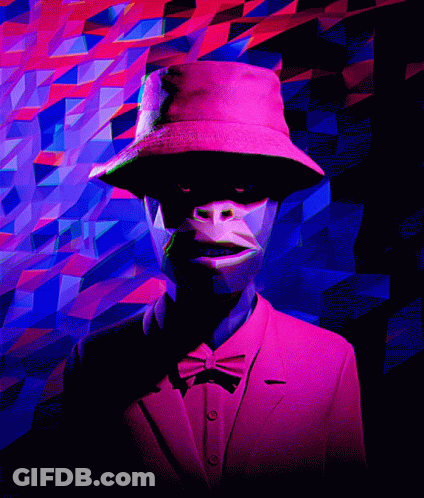 Monkey With Hat And Bow Tie GIF