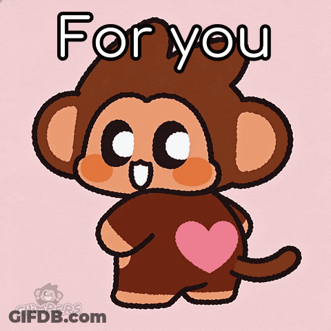 Monkey With Heart Saying For You GIF