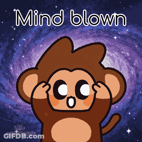 Monkey With Mind Blown Text GIF