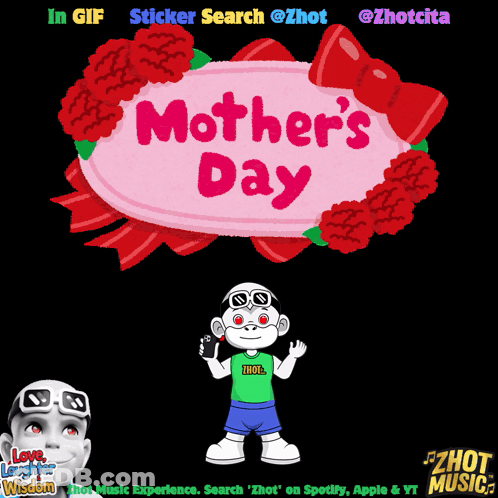 Monkey With Mother's Day Sign GIF