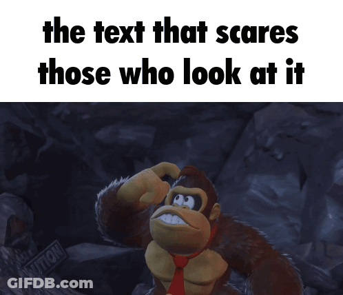 Monkey With Scary Text Below GIF