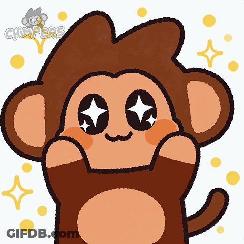 Monkey With Stars In Eyes Chimpers GIF