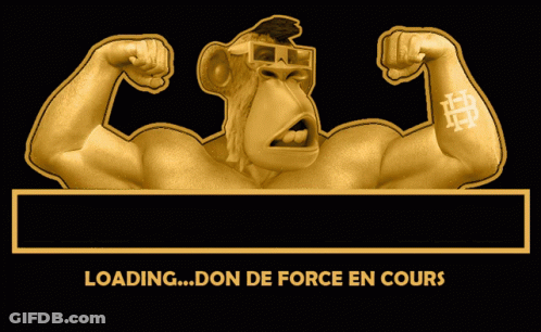 Monkey With Tattoo Saying Loading GIF