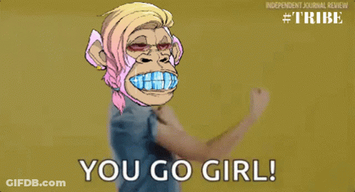 Monkey With You Go Girl Text GIF