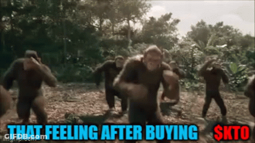 Monkeys Running In Woods That Feeling After Buying $Kto GIF