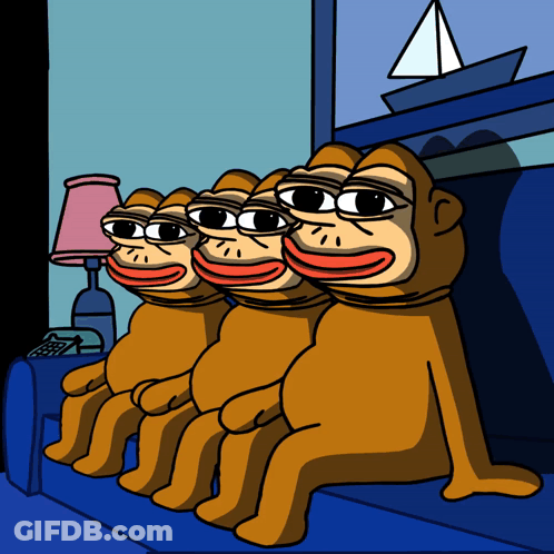 Monkeys Sitting On Blue Couch GIF