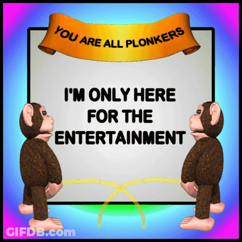 Monkeys Urinating On Sign Saying You Are All Plonkers GIF