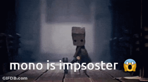 Mono On Wooden Table Mono Is Imposter GIF