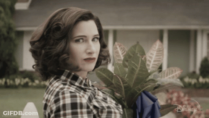 Monochromatic Agatha Harkness Wink GIF