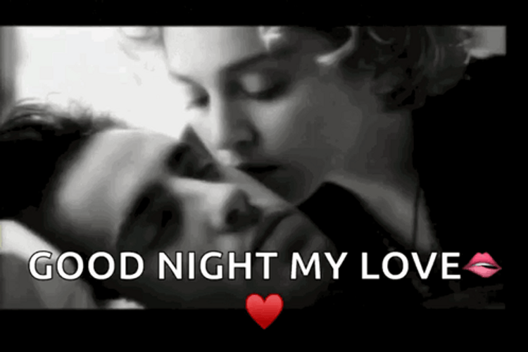 Monochromatic Goodnight Love Tender Kisses GIF