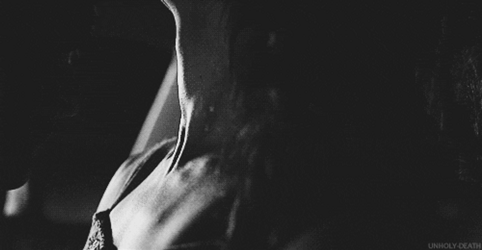 Monochromatic Hickey Neck Kisses GIF