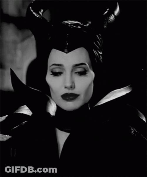 Monochromatic Maleficent Sweet Smile GIF