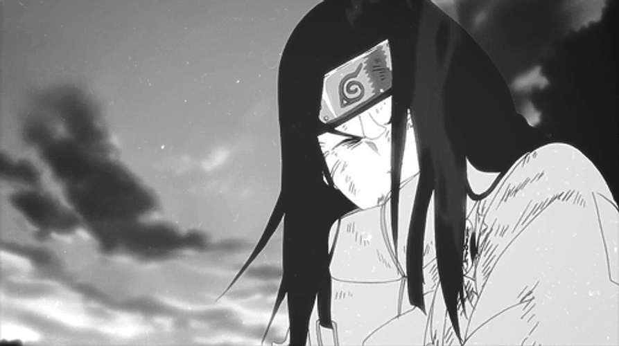 Monochromatic Naruto Neji Vanishing GIF