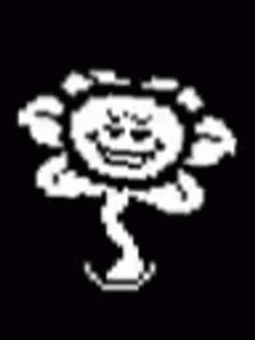 Monochromatic Omega Flowey Head Bouncing GIF