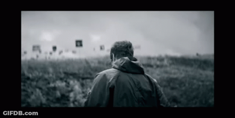 Monochromatic Shot Man Walking Away GIF
