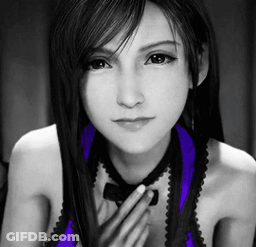 Monochrome Tifa Conversation GIF