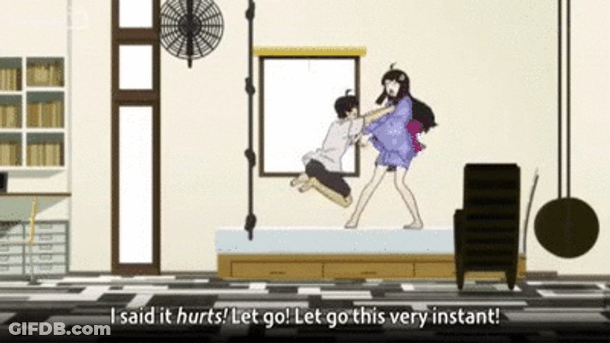 Monogatari Annoyed Tsukihi Araragi GIF