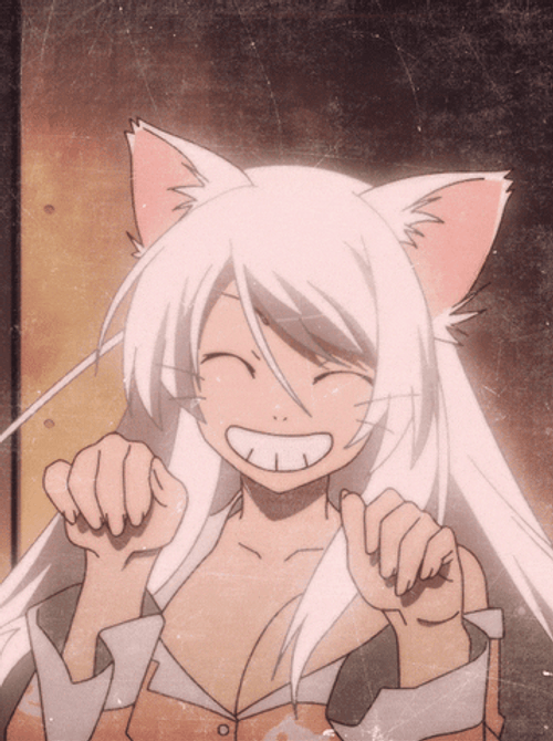 Monogatari Grinning Black Hanekawa GIF