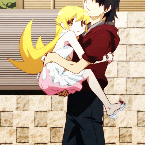 Monogatari Koyomi Carrying Shinobu GIF